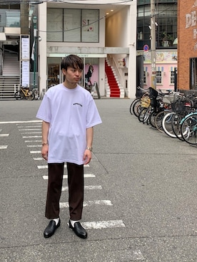 「STUDIOUS（ステュディオス）のアイテム（ローファー）」を使った、ryotaさん（メンズ・160cm）の春コーディネート