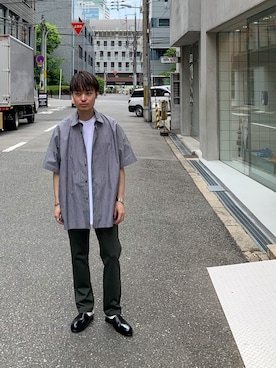 「STUDIOUS（ステュディオス）のアイテム（ローファー）」を使った、ryotaさん（メンズ・160cm）の春コーディネート