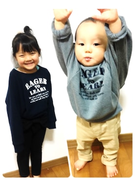 「コムサ」｜「アイテム（その他）」を使った、naaさん（キッズ・70cm）の秋コーディネート