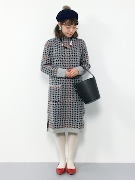 「Bab Bou Jeloud（バブブージュルード）のアイテム（ワンピース）」を使った、annaさん（レディース・155cm）の冬コーディネート