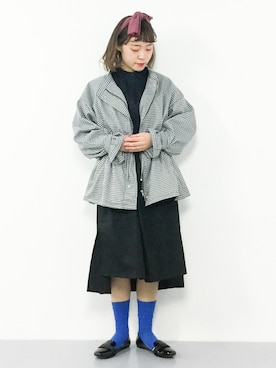 「one after another NICE CLAUP（ワンアフターアナザーナイスクラップ）のアイテム（ミリタリージャケット）」を使った、annaさん（レディース・155cm）の冬コーディネート