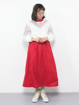 「えりつきワンピース」｜annaさん（レディース・155cm）の冬コーディネート