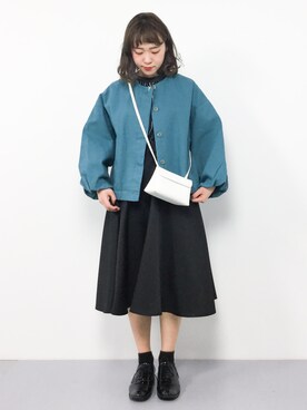 「chambre de charme（シャンブルドゥシャーム）のアイテム（その他アウター）」を使った、annaさん（レディース・155cm）の冬コーディネート