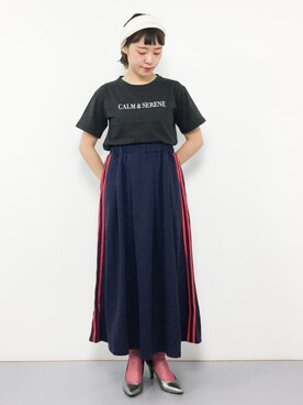 annaさんの「シンプルロゴTシャツ」を使ったコーディネート