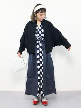 「ドルマンスリーブ」｜「アイテム（その他アウター）」を使った、annaさん（レディース・155cm）の春コーディネート