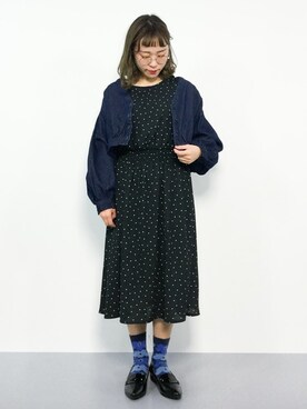 「袖フリル」｜「アイテム（ジャケット/アウター）」を使った、annaさん（レディース・155cm）の春コーディネート