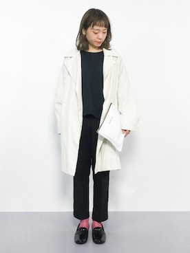「ドルマン」｜「アイテム（その他アウター）」を使った、annaさん（レディース・155cm）の春コーディネート