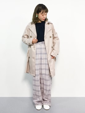 「frames RAY CASSIN（フレームスレイカズン）のアイテム（トレンチコート）」を使った、annaさん（レディース・155cm）の春コーディネート