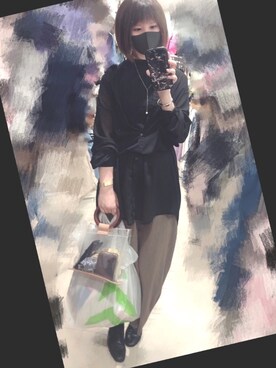 「透け素材」｜「アイテム（シャツ/ブラウス）」を使った、a_purple_45さん（レディース・166cm）の夏コーディネート