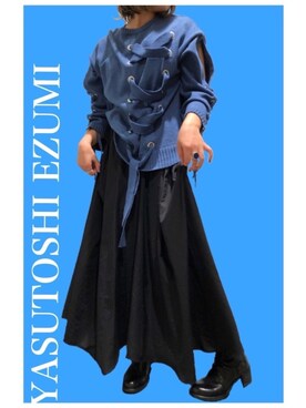 「Yasutoshi Ezumi（ヤストシエズミ）のアイテム」を使った、kiyomiさん（レディース・155cm）の夏コーディネート