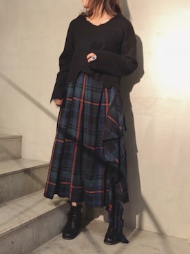 「Chika Kisada（チカ キサダ）のアイテム」を使った、kiyomiさん（レディース・155cm）の秋コーディネート