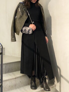 「Yasutoshi Ezumi（ヤストシエズミ）のアイテム」を使った、kiyomiさん（レディース・155cm）の冬コーディネート