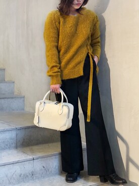 「Yasutoshi Ezumi（ヤストシエズミ）のアイテム」を使った、kiyomiさん（レディース・155cm）の冬コーディネート