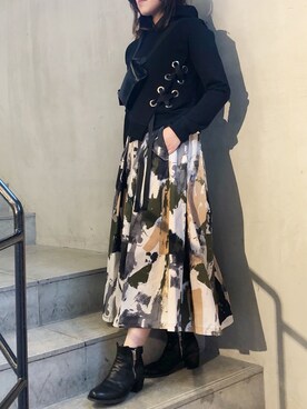 「Yasutoshi Ezumi（ヤストシエズミ）のアイテム」を使った、kiyomiさん（レディース・155cm）の冬コーディネート
