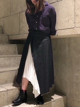 「Yasutoshi Ezumi（ヤストシエズミ）のアイテム」を使った、kiyomiさん（レディース・155cm）の春コーディネート