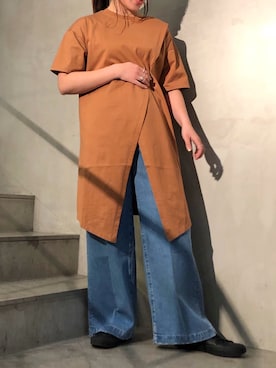 「woadblue（ウォードブルー）のアイテム（パンツ）」を使った、kiyomiさん（レディース・155cm）の春コーディネート