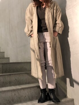 「Moname（モナーム）のアイテム（その他パンツ）」を使った、kiyomiさん（レディース・155cm）の春コーディネート