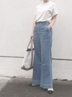 「STRAWBERRY-FIELDS（ストロベリーフィールズ）のアイテム（デニムパンツ）」を使った、ゆうゆさん（レディース・165cm）の春コーディネート