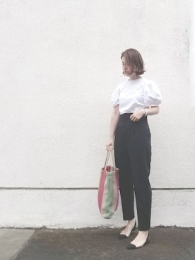 「STRAWBERRY-FIELDS（ストロベリーフィールズ）のアイテム（Tシャツ/カットソー）」を使った、ゆうゆさん（レディース・165cm）の夏コーディネート