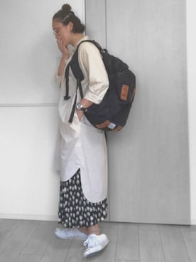 「金子眼鏡（カネコガンキョウ）のKilgore Glasses - Made by Kaneko Optical / ボストン型眼鏡 - 金子眼鏡製（メガネ）」を使った、kikiさん（レディース・164cm）の夏コーディネート