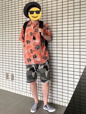 「UNIQLO（ユニクロ）のアイテム（ハット、グレー系）」を使った、しょぼさん（メンズ・165cm）の夏コーディネート