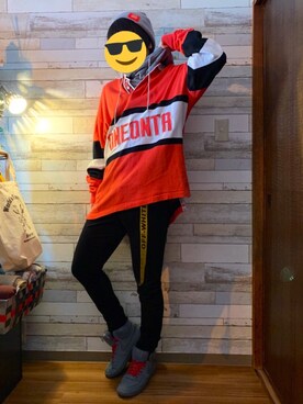 「off white（オフホワイト）のOFF-WHITE ミニインダストリアルベルト（ベルト、イエロー系）」を使った、しょぼさん（メンズ・165cm）の春コーディネート