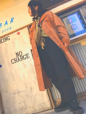 「PUMA」｜「アイテム（チェスターコート）」を使った、YUMI.さん（レディース・155cm）の秋コーディネート