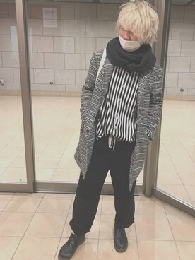 「improves（インプローブス）のアイテム（チェスターコート）」を使った、ゆさん（メンズ・174cm）の冬コーディネート