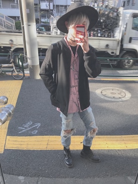 「アイテム（MA-1）」を使った、ゆさん（メンズ・174cm・10代）の春コーディネート