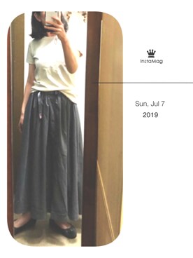 mimimiさんの「GRAMICCI  × BEAMS BOY / 別注 ギャバ ロング スカート」を使ったコーディネート