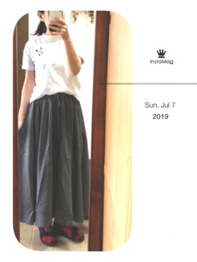 mimimiさんの「GRAMICCI  × BEAMS BOY / 別注 ギャバ ロング スカート」を使ったコーディネート