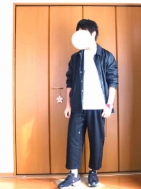 「白ソックス」｜「アイテム（ナイロンジャケット）」を使った、まつしんさん（メンズ・172cm）の春コーディネート