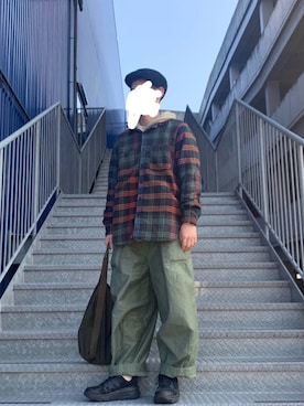 「URBAN RESEARCH（アーバンリサーチ）のアイテム（ハンチング/ベレー帽）」を使った、ゆうやさん（メンズ・172cm）の冬コーディネート
