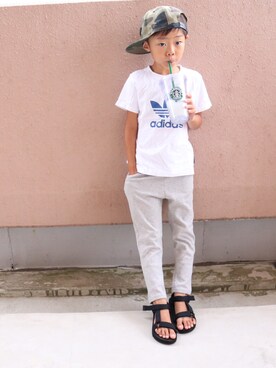 「キッスコーデ」｜「アイテム（キャップ）」を使った、Lilick0408さん（キッズ・110cm）の夏コーディネート