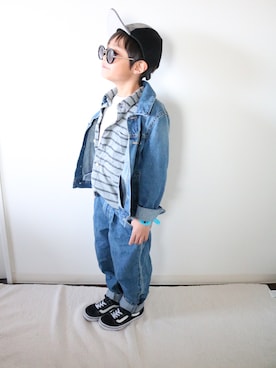 「大晦日」｜「アイテム（デニムジャケット）」を使った、Lilick0408さん（キッズ・110cm）の冬コーディネート