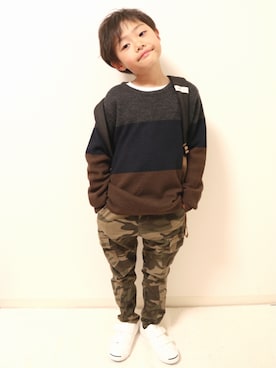 「アイテム（ニット/セーター）」を使った、Lilick0408さん（キッズ・121cm）の春コーディネート