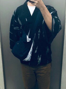 「SOU･SOU（ソウ・ソウ）のアイテム（ジャケット/アウター）」を使った、山横一樹さん（メンズ・167cm）の冬コーディネート