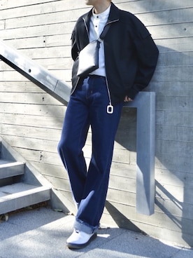 「Reebok（リーボック）のアイテム（スリッポン）」を使った、橋本さん（メンズ・174cm）の冬コーディネート