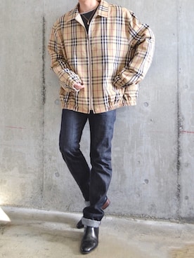 「BURBERRY（バーバリー）のアイテム（ブルゾン）」を使った、橋本さん（メンズ・174cm）の冬コーディネート