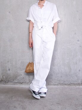 「Yves Saint Laurent（イヴサンローラン）のアイテム（パンツ）」を使った、橋本さん（メンズ・173cm）の夏コーディネート