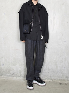 「JW Anderson（ジェイダブリューアンダーソン）のアイテム（ジャケット/アウター）」を使った、橋本さん（メンズ・173cm）の秋コーディネート