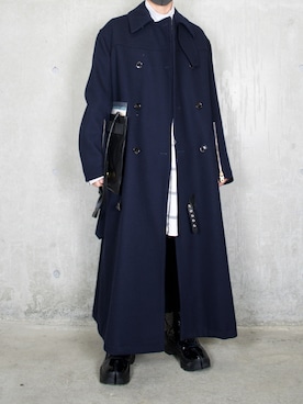 「HELMUT LANG（ヘルムートラング）のアイテム（パンツ）」を使った、橋本さん（メンズ・173cm）の秋コーディネート