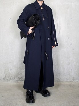 「Paul Smith（ポールスミス）のアイテム（チェスターコート）」を使った、橋本さん（メンズ・173cm）の冬コーディネート