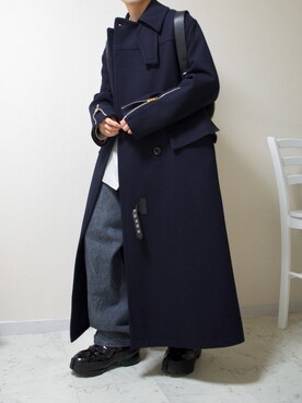 「Paul Smith（ポールスミス）のアイテム（チェスターコート）」を使った、橋本さん（メンズ・173cm）の冬コーディネート