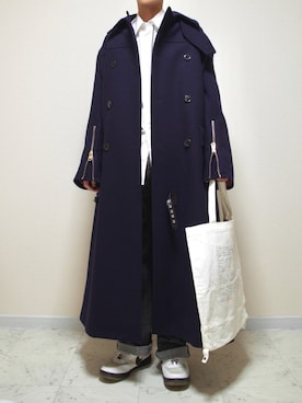 「Paul Smith（ポールスミス）のアイテム（チェスターコート）」を使った、橋本さん（メンズ・174cm）の冬コーディネート