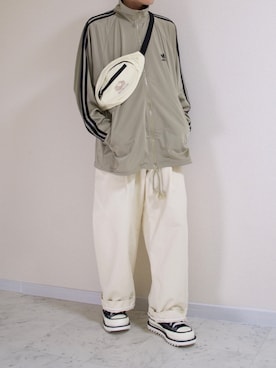 「FRUIT OF THE LOOM（フルーツオブザルーム）のアイテム（バッグ）」を使った、橋本さん（メンズ・174cm）の冬コーディネート