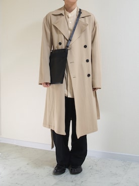 「HELMUT LANG（ヘルムートラング）のアイテム（パンツ）」を使った、橋本さん（メンズ・174cm）の冬コーディネート