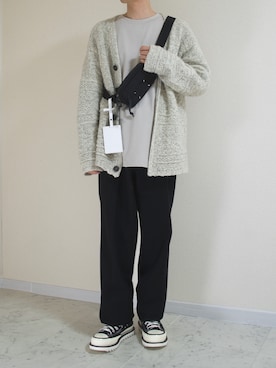 「HELMUT LANG（ヘルムートラング）のアイテム（パンツ）」を使った、橋本さん（メンズ・174cm）の春コーディネート