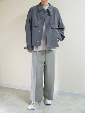 「CORISCO（コリスコ）のアイテム（トップス）」を使った、橋本さん（メンズ・174cm）の春コーディネート