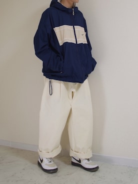 「NIKE（ナイキ）のアイテム（マウンテンパーカー）」を使った、橋本さん（メンズ・174cm）の春コーディネート